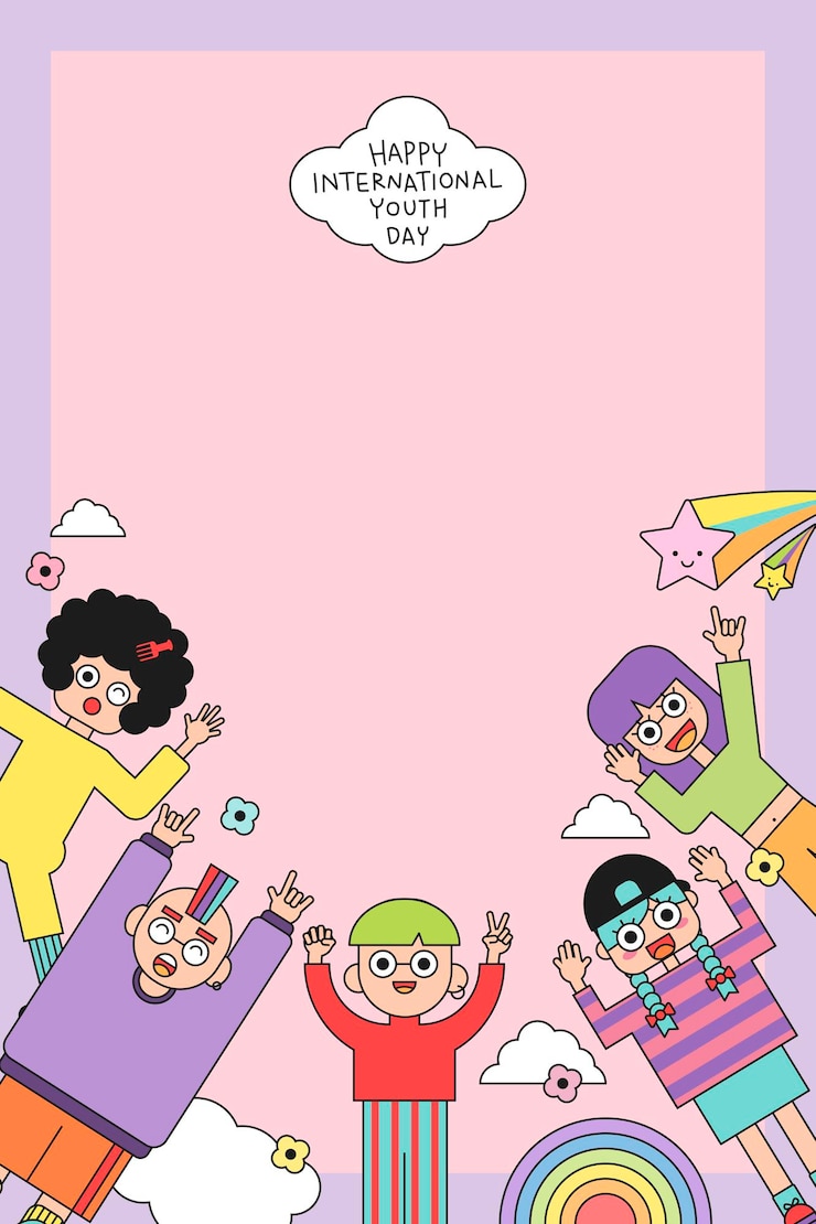 無料Vector 幸せな国際青少年デーの背景