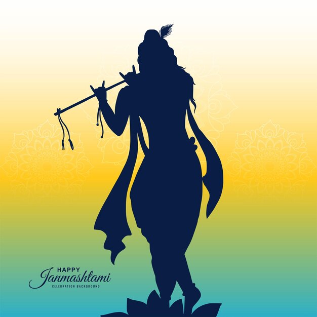 Free Vector happy janmashtami indian festival celebration background