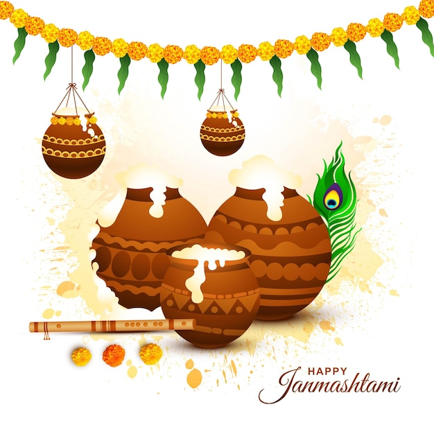 Счастливый индийский фестиваль джанмаштами дахи ханди праздник праздник фон