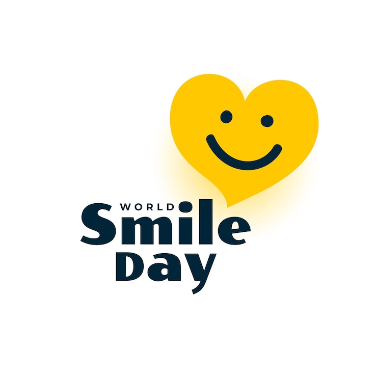 Free Vector happy and joyful world smile day background with heart smiley vector