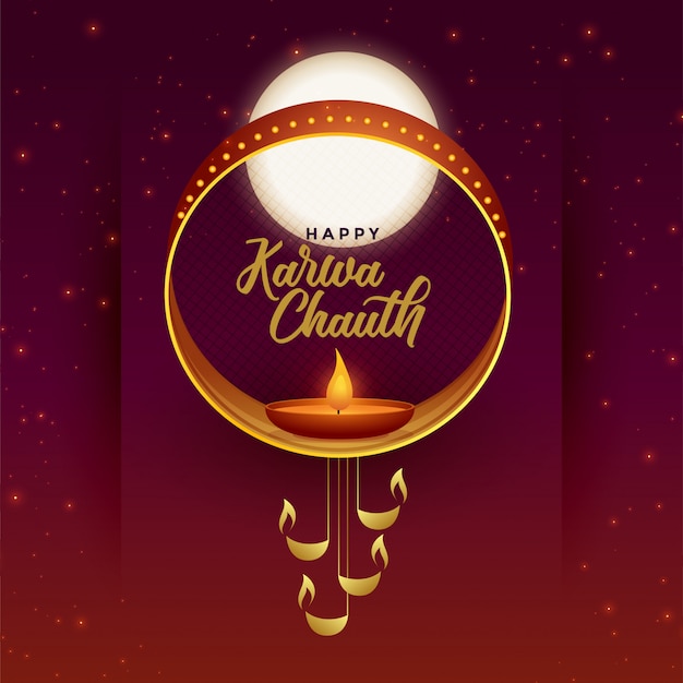 Vettore gratuito felice sfondo karwa chauth