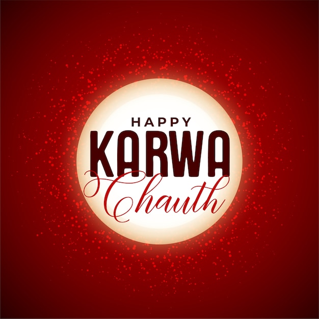 인도 축제의 행복 karwa chauth 장식 달 배경