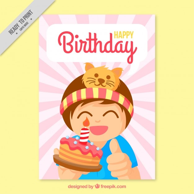 Happy kid birthday card