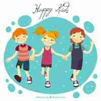 Free vector happy kids illustration