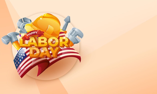 Free vector happy labor day banner design template vector illustration