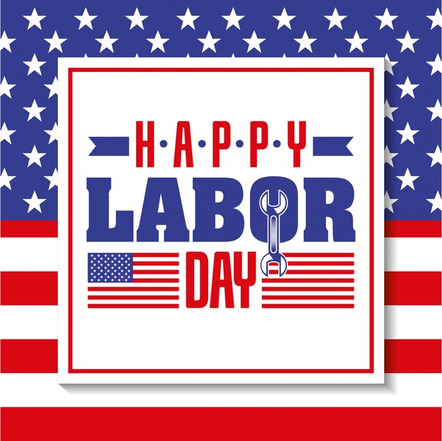 Premium Vector Happy labor day card