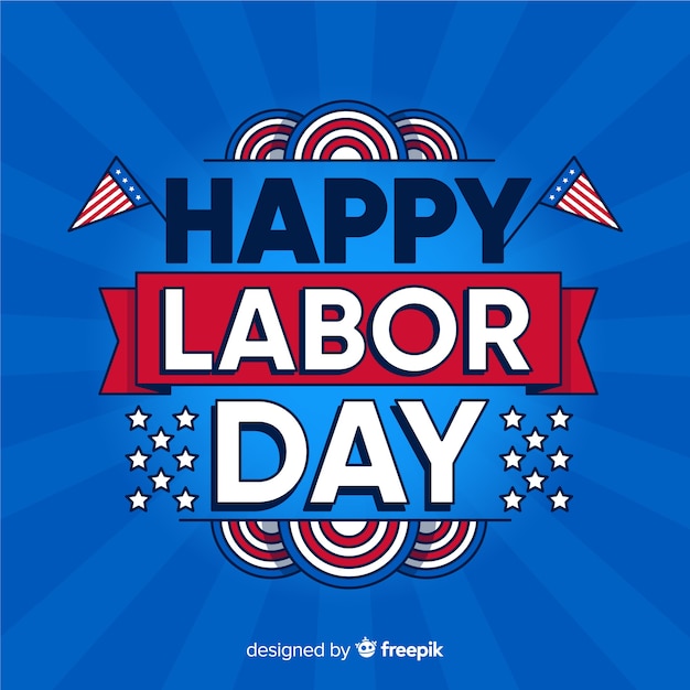 Free vector happy labor day in flat design