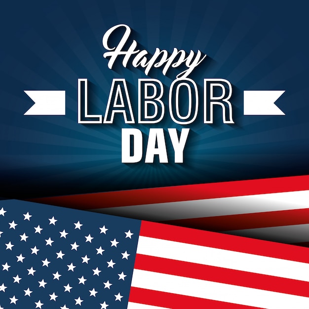 happy labor day poster icon