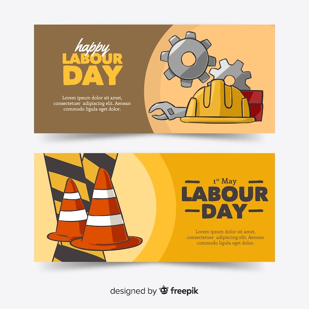 Happy labour day banners