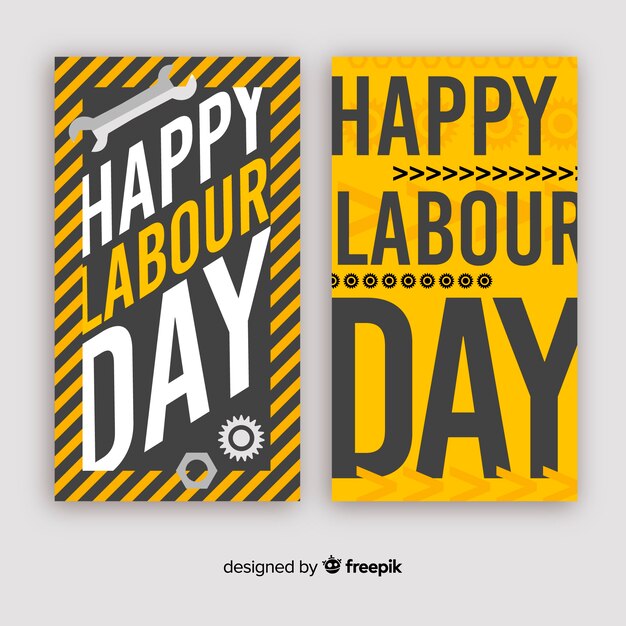 Happy labour day banners