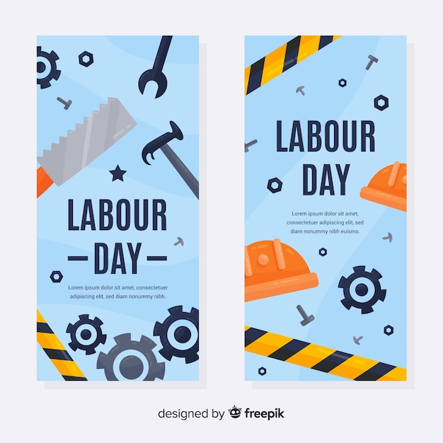 Free vector happy labour day banners