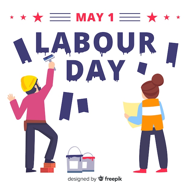 Free vector happy labour day