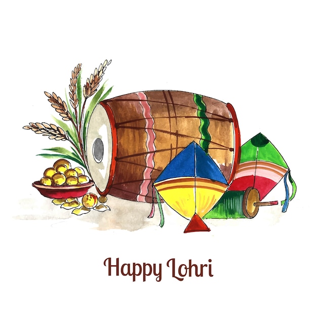 Happy lohri festival of punjab india background