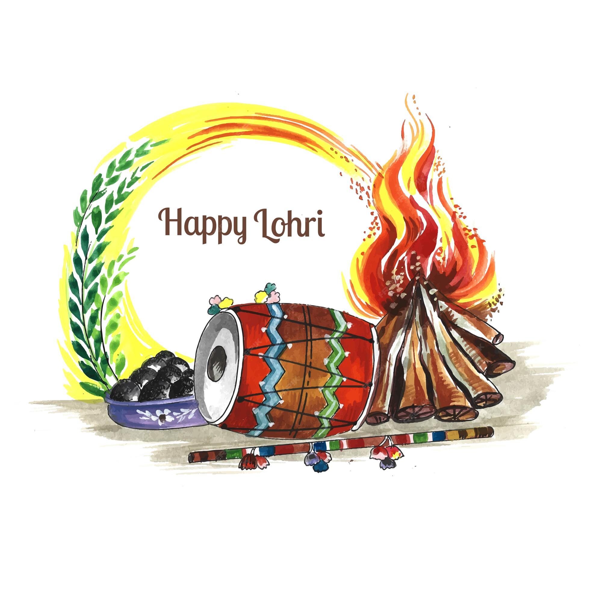 Free Vector | Happy lohri holiday background for punjabi festival design Free Vector | Happy lohri holiday background for punjabi festival design