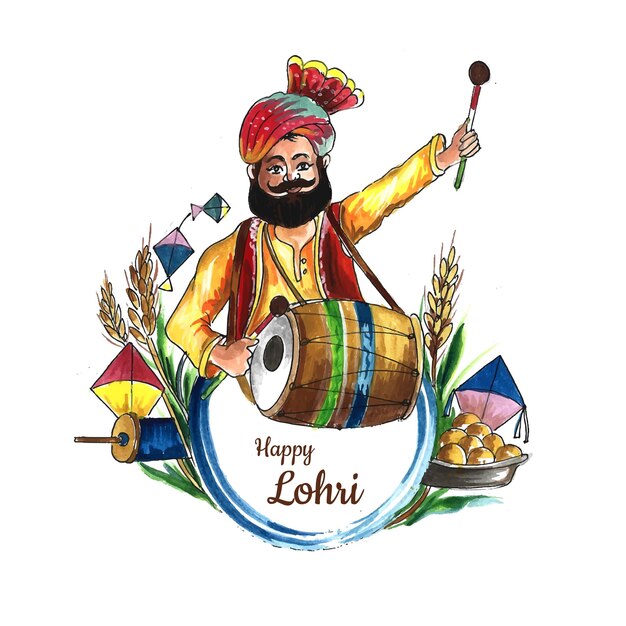 해피 lohri 휴일 축제 카드 배경