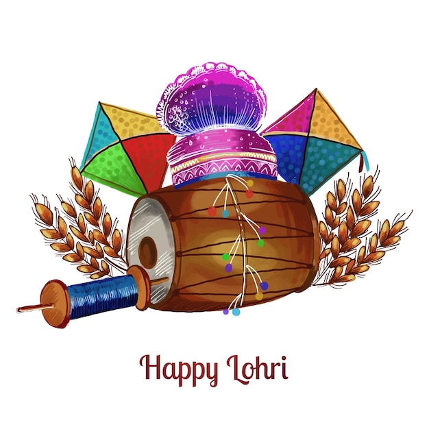 Free vector happy lohri holiday festival card background