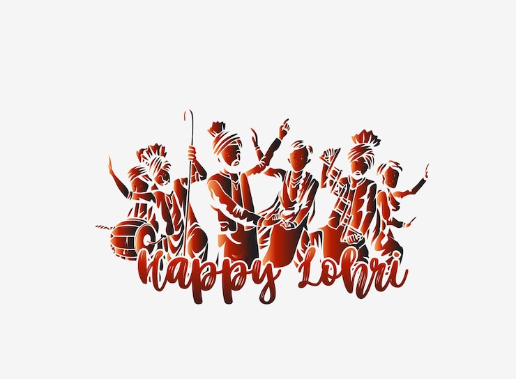 무료 Vector 펀자브 인도의 해피 로리 휴일 축제, 벡터 삽화.