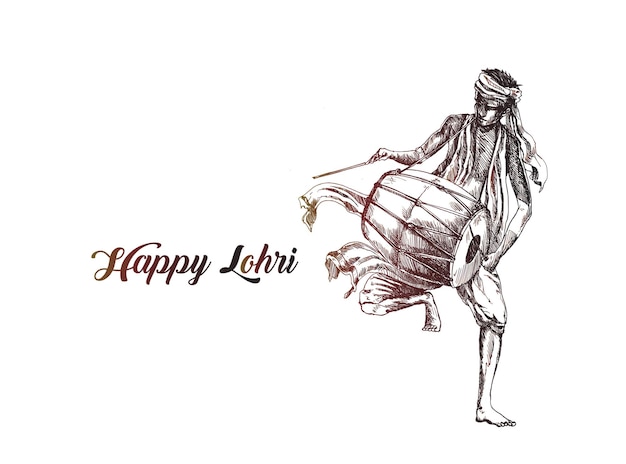 인도 축제에서 dhol tasha를 연주하는 해피 로리 남자