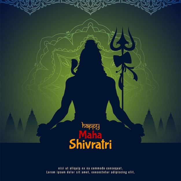 Free vector happy maha shivratri artistic religious background design vector