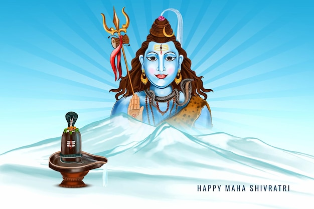 Happy maha shivratri sfondo di carta religiosa artistica