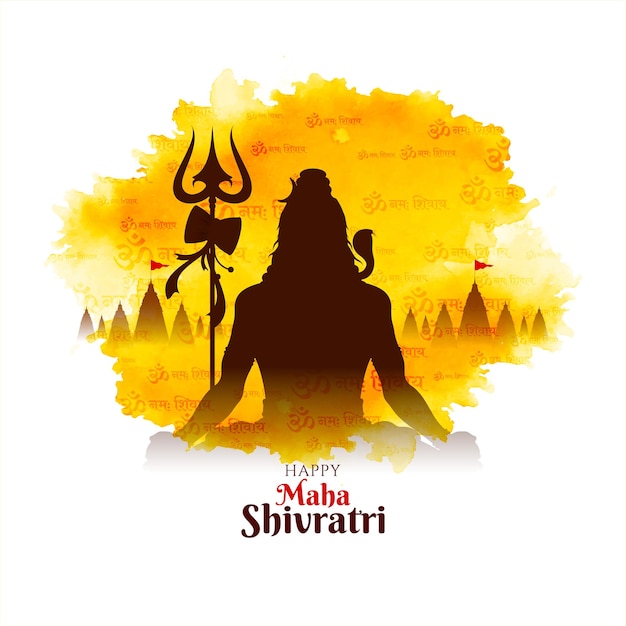 Free vector happy maha shivratri cultural festival greeting background