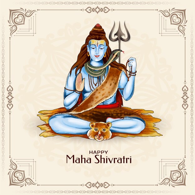Happy Maha Shivratri 문화 힌두교 인도 축제 인사말 카드 디자인