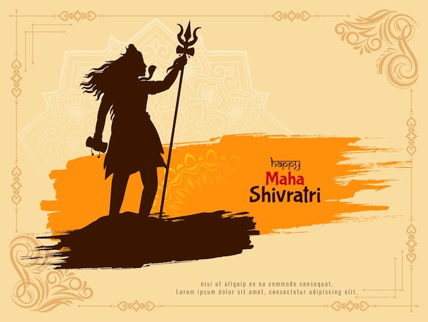 Free vector happy maha shivratri cultural indian festival greeting card