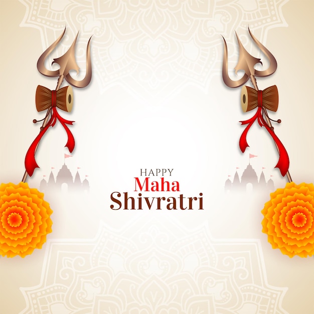 Free vector happy maha shivratri cultural indian festival greeting card
