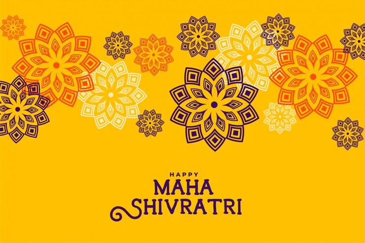 Free Vector happy maha shivratri ethnic style flower