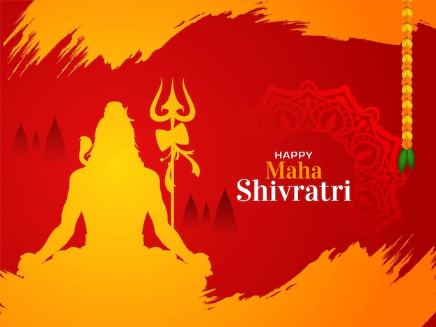 Free vector happy maha shivratri festival celebration artistic greeting background vector