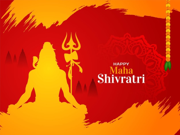 Felice maha shivratri festival celebrazione artistico saluto vettore sfondo