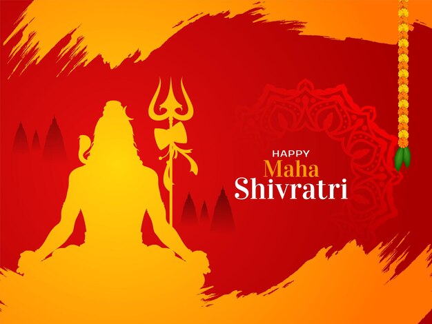 Happy Maha Shivratri festival celebration artistic greeting background vector