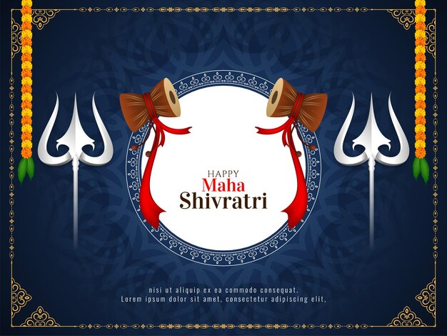 Felice maha shivratri festival celebrazione sfondo disegno vettoriale