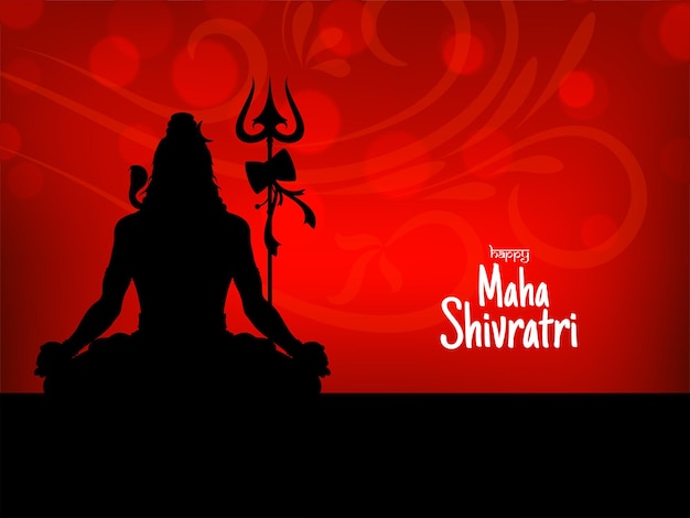 Happy maha shivratri festival lord shiva worship background vector