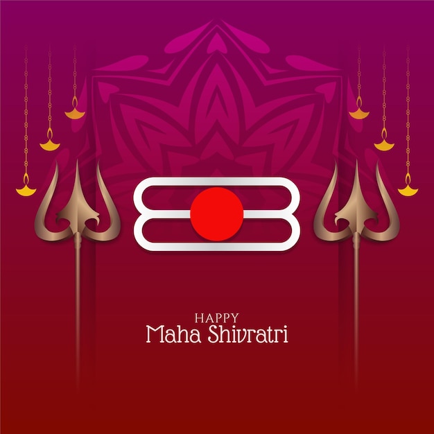 Happy Maha Shivratri festival lord shiva worship background vector