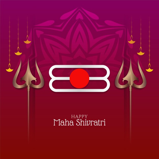 Happy Maha Shivratri festival lord shiva worship background vector