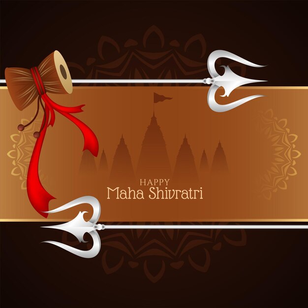 Happy Maha Shivratri festival lord shiva worship background vector