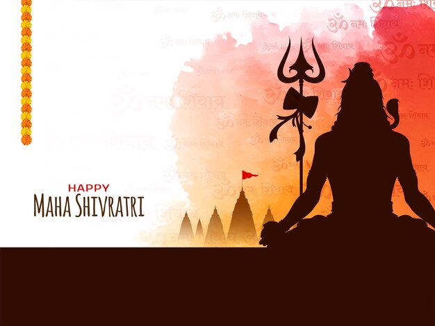 해피 마하 Shivratri 축제 세련된 장식 배경