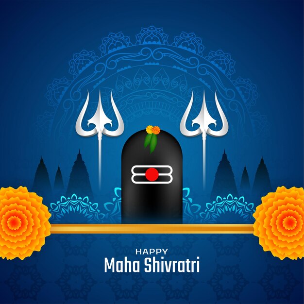 Happy Maha Shivratri Hindu festival celebration traditional background vector
