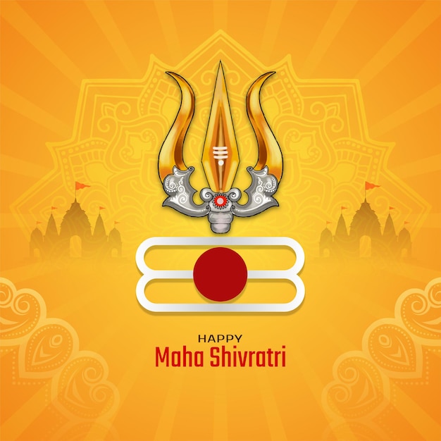 Free vector happy maha shivratri hindu festival celebration traditional background