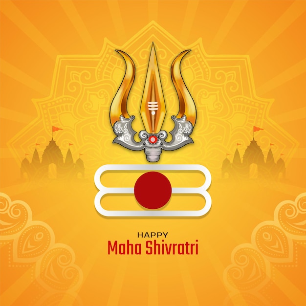 Free vector happy maha shivratri hindu festival celebration traditional background