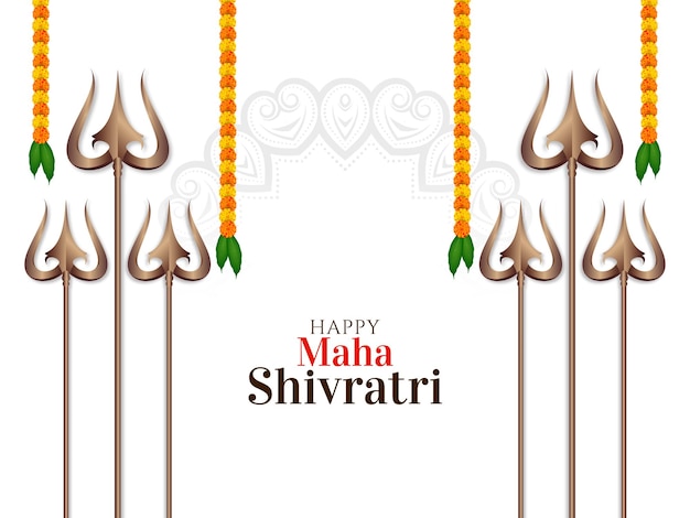 Happy maha shivratri indian traditional festival background vector