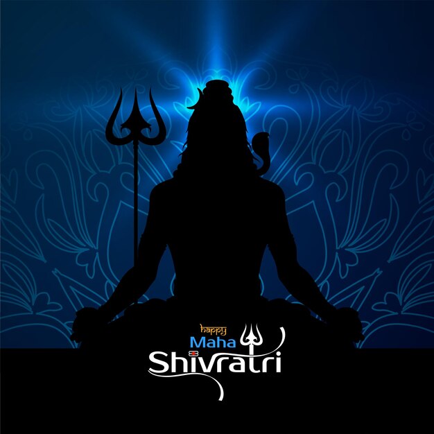 해피 마하 Shivratri 인도 전통 축제 배경 벡터