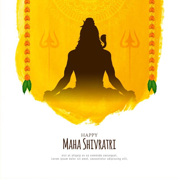 해피 마하 Shivratri 종교 축제 인도 배경 디자인 벡터