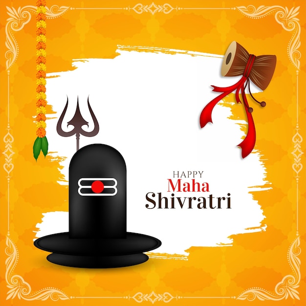 Happy maha shivratri religious festival indian background design vector