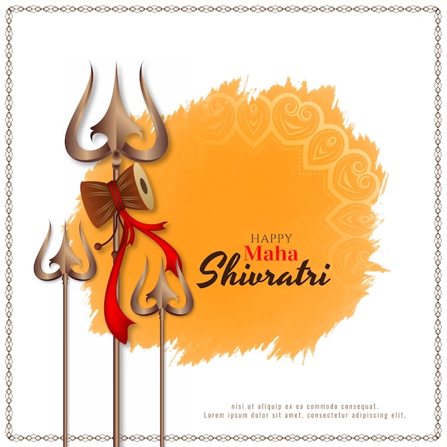 Happy maha shivratri religious festival indian background design vector