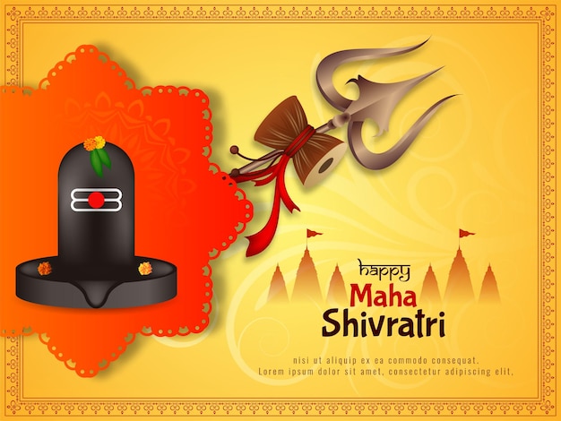Happy Maha Shivratri religious Indian festival background vector