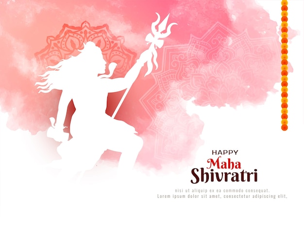 Free vector happy maha shivratri religious indian festival elegant background design