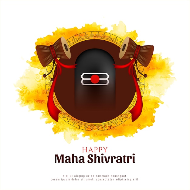 Free vector happy maha shivratri traditional hindu festival background