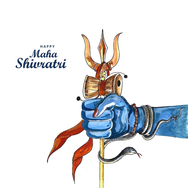 Felice maha shivratri con trisulam uno sfondo di celebrazione del festival indù